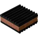 Rubber/Cork Anti-Vibration Pad, 2 x 2 x 7/8"
